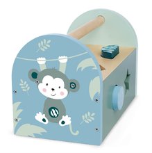 Dřevěné didaktické hračky - Dřevěný didaktický domeček Panda Shape Box Eichhorn s 8 vkládacími kostkami a dveřmi od 12 měsíců_3