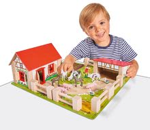 Maisons de poupées en bois - Ferme en bois avec des animaux Farmyard Small Eichhorn avec deux bâtiments et une cour de 21 pièces_1