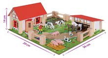 Drevené domčeky pre bábiky - Drevená farma so zvieratkami Farmyard Small Eichhorn s dvoma budovami a dvorom 21 dielov_3