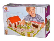 Maisons de poupées en bois - Ferme en bois avec des animaux Farmyard Small Eichhorn avec deux bâtiments et une cour de 21 pièces_2