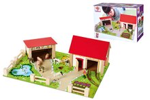 Drevené domčeky pre bábiky - Drevená farma so zvieratkami Farm Eichhorn s 2 budovami a stajňou 20 dielov_10