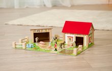 Drevené domčeky pre bábiky - Drevená farma so zvieratkami Farm Eichhorn s 2 budovami a stajňou 20 dielov_2