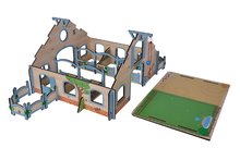 Giochi di costruzioni in legno Eichhorn - Costruzione in legno stalla per cavalli Horse Stable Eichhorn con cancelli e box 30 pezzi_0