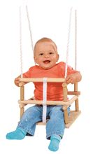 Otroške gugalnice  - Lesena gugalnica Wooden Baby Swing Outdoor Eichhorn naravna 140-210 cm dolžina 30*30 cm sedež 20 kg nosilnost od 12 mes_1