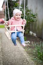 Legăne pentru copii - Leagăn din lemn Wooden Baby Swing Outdoor Eichhorn bej 140-210 cm lungime 30*30 cm scaun 20 kg capacitate maximă admisă de la 12 luni_5