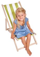 Detský drevený nábytok - Drevené lehátko skladacie pre deti Outdoor Kids Sunchair Eichhorn s pásikavým poťahom s UV filtrom nosnosť 40 kg_1