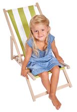 Kerti játszóház kiegészítők - Fa nyugágy gyerekeknek Outdoor Kids Sunchair Eichhorn csíkos huzattal összecsukható UV szűrővel 40 kg teherbírás_0