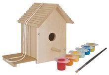 Dětský dřevěný nábytek - Dřevěná ptačí budka Outdoor Birdhouse Eichhorn Poskládej a vymaluj – se štětcem a barvami od 6 let_1