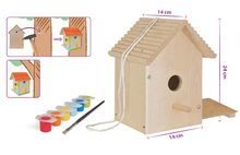 Dětský dřevěný nábytek - Dřevěná ptačí budka Outdoor Birdhouse Eichhorn Poskládej a vymaluj – se štětcem a barvami od 6 let_4