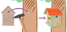 Dětský dřevěný nábytek - Dřevěná ptačí budka Outdoor Birdhouse Eichhorn Poskládej a vymaluj – se štětcem a barvami od 6 let_12