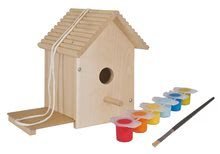 Dětský dřevěný nábytek - Dřevěná ptačí budka Outdoor Birdhouse Eichhorn Poskládej a vymaluj – se štětcem a barvami od 6 let_14