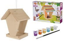 Dřevěné hračky - Dřevěné krmítko pro ptáčky Outdoor Feeding House Eichhorn Sestav a vymaluj – se štětcem a barvami od 6 let_1