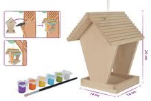 Drevené hračky - Drevené kŕmidlo pre vtáčikov Outdoor Feeding House Eichhorn Poskladaj a vymaľuj - so štetcom a farbami od 6 rokov_0