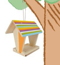 Dřevěné hračky - Dřevěné krmítko pro ptáčky Outdoor Feeding House Eichhorn Sestav a vymaluj – se štětcem a barvami od 6 let_7