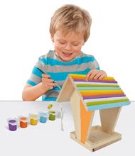 Drevené hračky - Drevené kŕmidlo pre vtáčikov Outdoor Feeding House Eichhorn Poskladaj a vymaľuj - so štetcom a farbami od 6 rokov_12