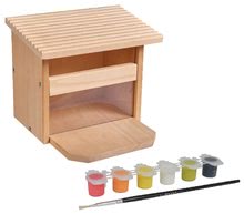 Drevené hračky - Drevené kŕmidlo pre veveričku Outdoor Feeding Squirell House Eichhorn 'poskladaj a vymaľuj' s farbičkami od 6 rokov_3