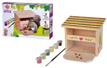 Jucării din lemn  - Hrănitoare din lemn pentru veveriță Outdoor Feeding Squirell House Eichhorn Asamblează și colorează - cu creioane colorate de la 6 ani_0