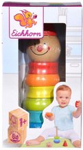 Lesene didaktične igrače - Leseni stolp za zlaganje klovn Stacking Clown Eichhorn 8 barvnih delčkov višina od 12 mes_3
