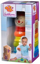 Lesene didaktične igrače - Leseni stolp za zlaganje klovn Stacking Clown Eichhorn 8 barvnih delčkov višina od 12 mes_0