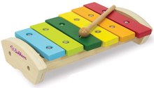 Detské hudobné nástroje - Drevený xylofón Wooden Xylophone Eichhorn s kladivkom 6 rôznych tónov od 24 mes_0