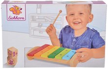 Detské hudobné nástroje - Drevený xylofón Wooden Xylophone Eichhorn s kladivkom 6 rôznych tónov od 24 mes_5