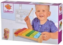 Detské hudobné nástroje - Drevený xylofón Wooden Xylophone Eichhorn s kladivkom 6 rôznych tónov od 24 mes_6