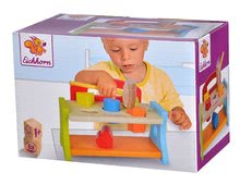 Jucării pentru dezvoltarea abilitătii copiiilor - Jucărie din lemn cu ciocan și cuburi Hammering Bench Eichhorn și 5 forme diferite colorate cu 7 piese de la 12 luni_1