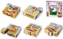 Fa építőkockák - Fa puzzle farm Picture Cube Farm Eichhorn 9 kocka 6 állatka motívummal 24 hó-tól_0