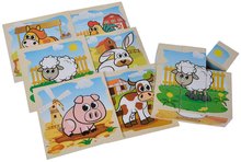 Cuburi din lemn - Puzzle din lemn ferma Picture Cube Farm Eichhorn 9 cuburi cu 6 motive animăluțe de la 24 de luni 10,5*10,5 cm EH5203_1