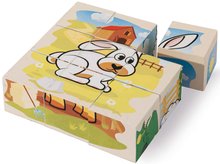 Cuburi din lemn - Puzzle din lemn ferma Picture Cube Farm Eichhorn 9 cuburi cu 6 motive animăluțe de la 24 de luni 10,5*10,5 cm EH5203_0