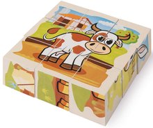 Cuburi din lemn - Puzzle din lemn ferma Picture Cube Farm Eichhorn 9 cuburi cu 6 motive animăluțe de la 24 de luni 10,5*10,5 cm EH5203_3