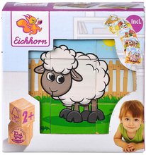 Fa építőkockák - Fa puzzle farm Picture Cube Farm Eichhorn 9 kocka 6 állatka motívummal 24 hó-tól_6