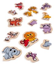 Drevené náučné hry - Drevené puzzle zvieratká Animal Puzzle Eichhorn 8 druhov 16 dielov od 12 mes_1