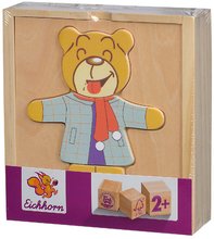 Lernspiele aus Holz - Holzpuzzle Bär Bear Puzzle Eichhorn 20 Teile mit auswechselbarer Kleidung ab 24 Monaten_3