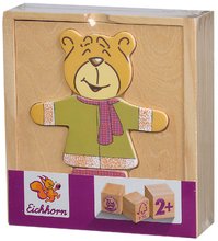Drevené náučné hry - Drevené puzzle medveď Bear Puzzle Eichhorn 20 dielov s vymeniteľným oblečením od 24 mes_2