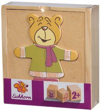 Drevené náučné hry - Drevené puzzle medveď Bear Puzzle Eichhorn 20 dielov s vymeniteľným oblečením od 24 mes_2