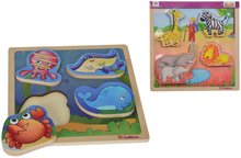 Drevené didaktické hračky - Drevené puzzle zvieratká 2D Lift Out Puzzle Eichhorn 5 dielov podmorský svet a safari od 12 mes_1