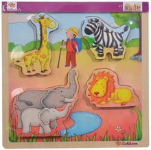 Drevené didaktické hračky - Drevené puzzle zvieratká 2D Lift Out Puzzle Eichhorn 5 dielov podmorský svet a safari od 12 mes_3