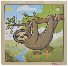 Drevené náučné hry - Drevené puzzle zvieratá Lift Out Puzzle Eichhorn 21 dielov panda lama plameniak jednorožec leňochod od 24 mes_0