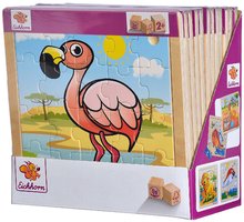 Jocuri educative din lemn - Puzzle din lemn animăluțe Lift Out Puzzle Eichhorn 21 piese panda lama flamingo unicorn leneș de la 12 luni_2