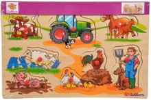 Dřevěné naučné hry - Dřevěné puzzle Generic Puzzle DP Eichhorn 9 dílů safari farma vozidla od 24 měsíců_8
