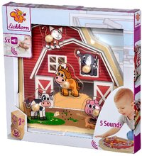 Drevené didaktické hračky -  NA PREKLAD - Puzzle de madera Granja Puzzle con Sonido Eichhorn 5 animales con sonido de 24 meses_0