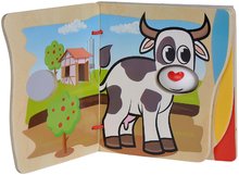 Jocuri educative din lemn - Carte ilustrată din lemn Picture Book Farm Eichhorn 4 pagini cu 8 motive ale animăluțelor de la 6 luni_0