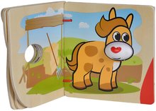 Drevené náučné hry -  NA PREKLAD - Libro de imágenes de madera Picture Book Farm Eichhorn 4 páginas con animales desde 6 meses_2