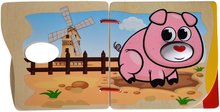 Dřevěné naučné hry - Dřevěná obrázková knížka Picture Book Farm Eichhorn 4 strany se zvířátky od 6 měsíců_3