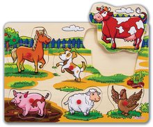 Drewniane gry edukacyjne  - Puzzle drewniane Pin Puzzle Eichhorn 6 form wkładania z obrazkami zwierzątek pojazdów od 24 miesięcy_3