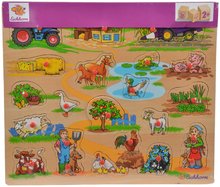 Lesene poučne igre - Lesena sestavljanka Pin Puzzle Eichhorn 21 oblik za vstavljanje s sličicami safari kmetija in prevozna sredstva od 24 mes_3