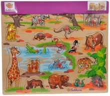 Lesene poučne igre - Lesena sestavljanka Pin Puzzle Eichhorn 21 oblik za vstavljanje s sličicami safari kmetija in prevozna sredstva od 24 mes_4