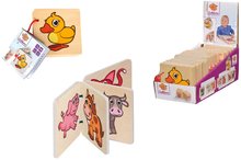Drewniane gry edukacyjne  - Książeczka obrazkowa Eichhorn Picture Book DP z drewna 4 strony z 8 motywami zwierzątek od 6 miesięcy_1