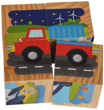 Märchenwürfel - Puzzlewürfel aus Holz Picture Cube Vehicles Eichhorn 4 Würfel mit 6 Motiven ab 24 Monaten_2